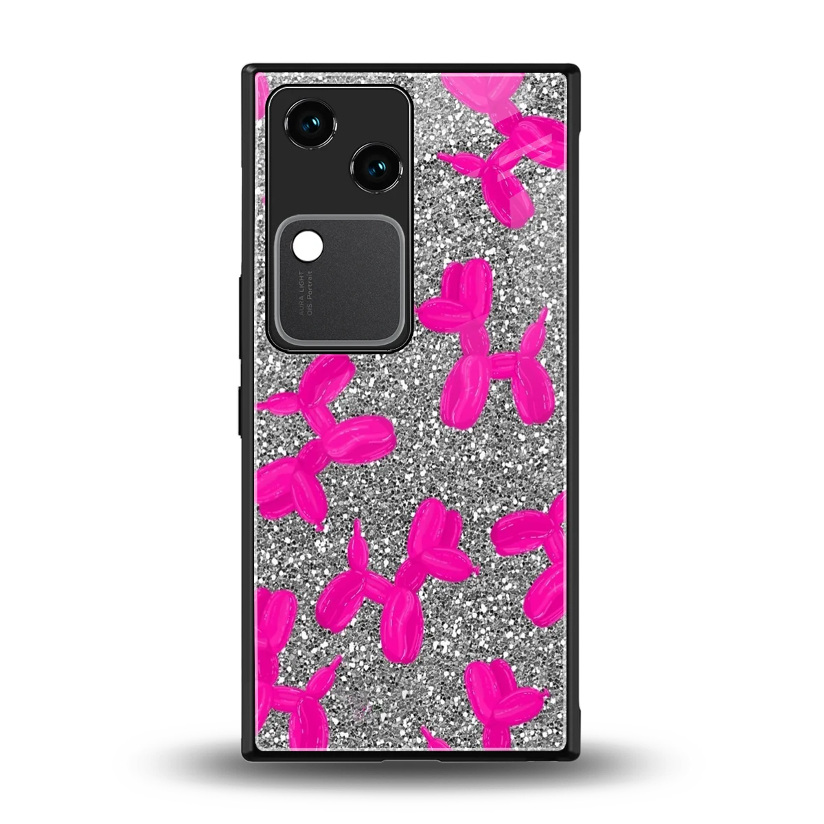 Glittery Ride back phone cover | glass case for vivo v30