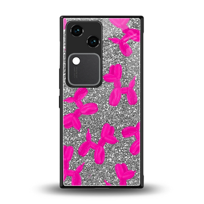 Glittery Ride back phone cover | glass case for vivo v30