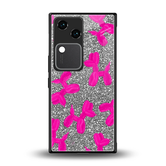 Glittery Ride back phone cover | glass case for vivo v30