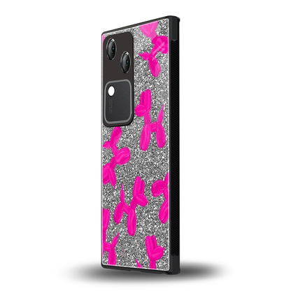 Glittery Ride vivo v30 mobile cover | shockproof glass phone case