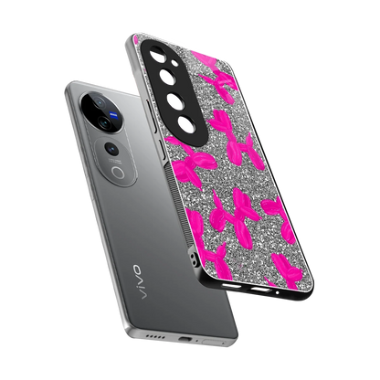 Glittery Ride sleek vivo v40 pro cover with tempered glass back and TPU edges