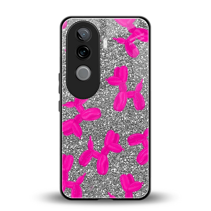 Glittery Ride back phone cover | glass case for vivo v40e