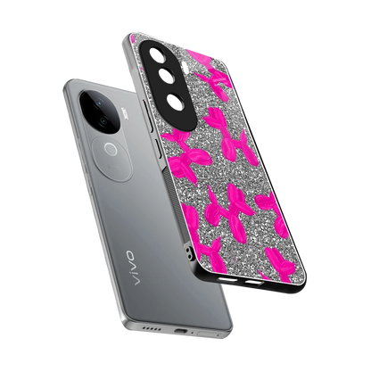 Glittery Ride sleek vivo v40e cover with tempered glass back and TPU edges