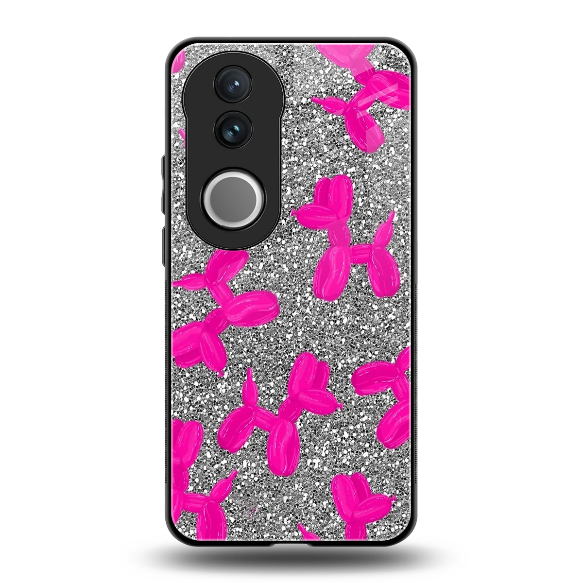 Glittery Ride back phone cover | glass case for vivo v50