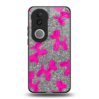 Glittery Ride back phone cover | glass case for vivo v50