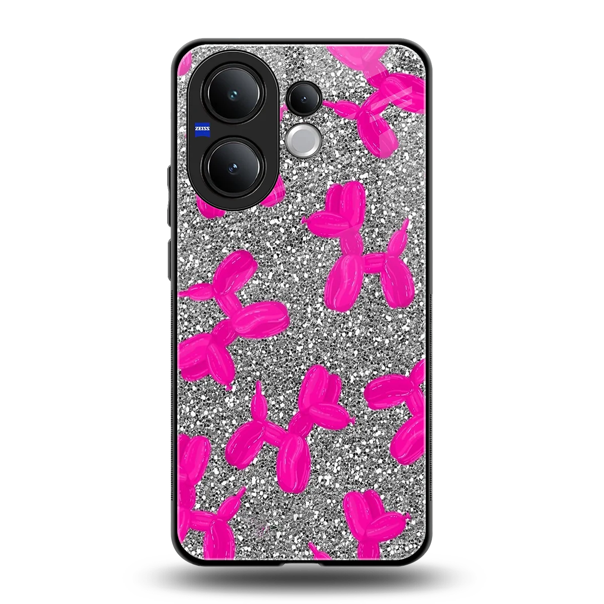 Glittery Ride back phone cover | glass case for vivo v60