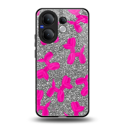 Glittery Ride back phone cover | glass case for vivo v60