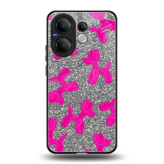Glittery Ride back phone cover | glass case for vivo v60