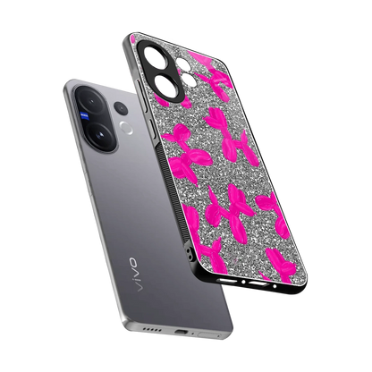 Glittery Ride sleek vivo v60 cover with tempered glass back and TPU edges