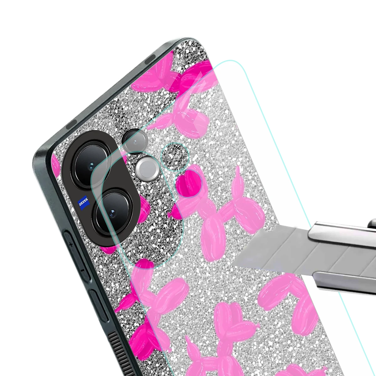 Glittery Ride stylish phone case for vivo v60 | glossy glass and slim fit