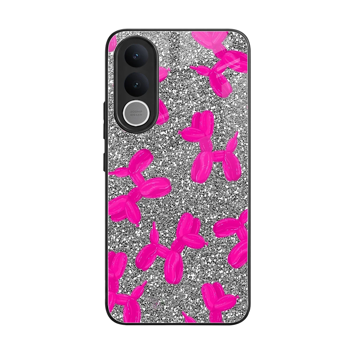Glittery Ride back phone cover | glass case for vivo v70 fe