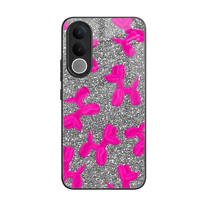 Glittery Ride back phone cover | glass case for vivo v70 fe