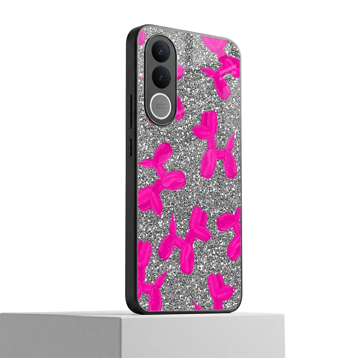 Glittery Ride vivo v70 fe mobile cover | shockproof glass phone case