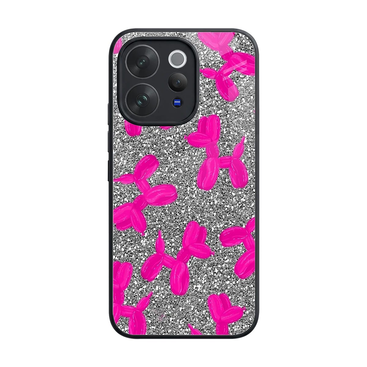 Glittery Ride back phone cover | glass case for vivo v70