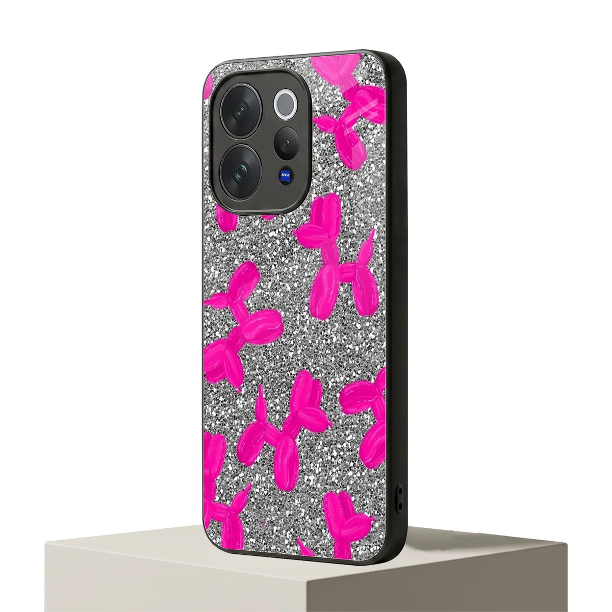 Glittery Ride vivo v70 elite mobile cover | shockproof glass phone case