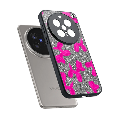 Glittery Ride sleek vivo x200 pro cover with tempered glass back and TPU edges