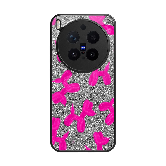 Glittery Ride back phone cover | glass case for vivo x300 pro