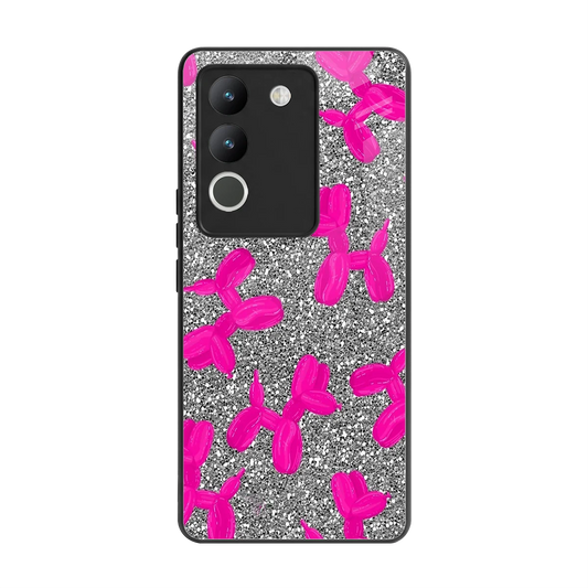 Glittery Ride back phone cover | glass case for vivo y200 5g