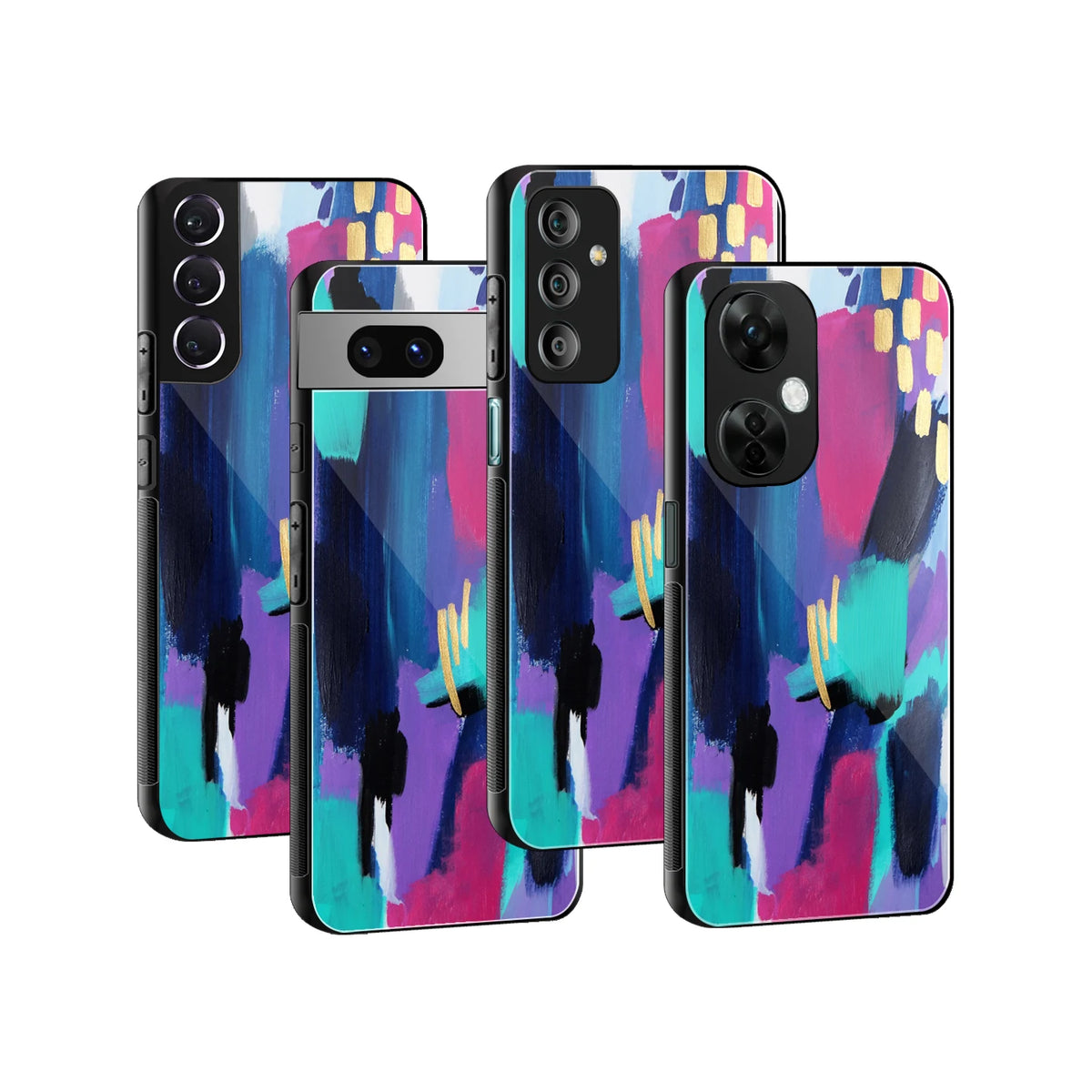 Stylish Glass Back Case for All Smartphones iPhone, Samsung, OnePlus, Pixel, Redmi, Oppo, Vivo, Motorola