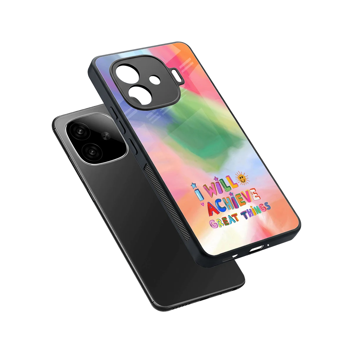 Goal Setter sleek iqoo neo 10r 5g cover with tempered glass back and TPU edges