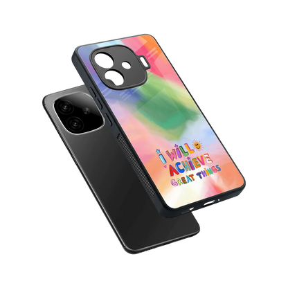 Goal Setter sleek iqoo neo 10r 5g cover with tempered glass back and TPU edges