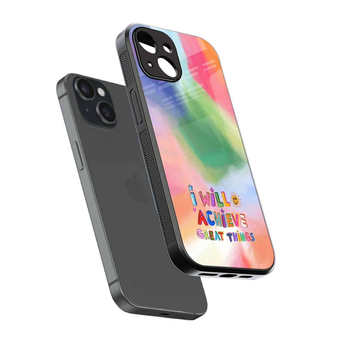 Goal Setter sleek iphone 13 cover with tempered glass back and TPU edges