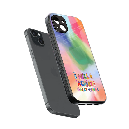 Goal Setter sleek iphone 14 plus cover with tempered glass back and TPU edges
