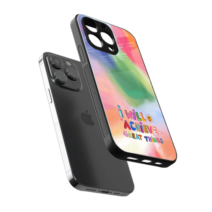 Goal Setter sleek iphone 15 pro max cover with tempered glass back and TPU edges