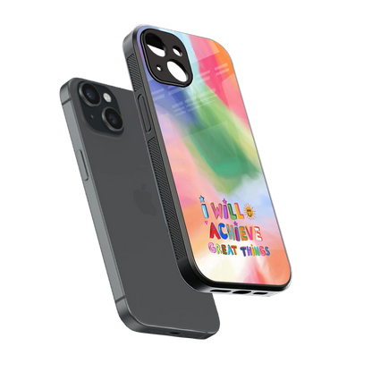 Goal Setter sleek iphone 15 cover with tempered glass back and TPU edges