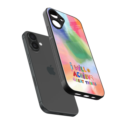 Goal Setter sleek iphone 16 plus cover with tempered glass back and TPU edges