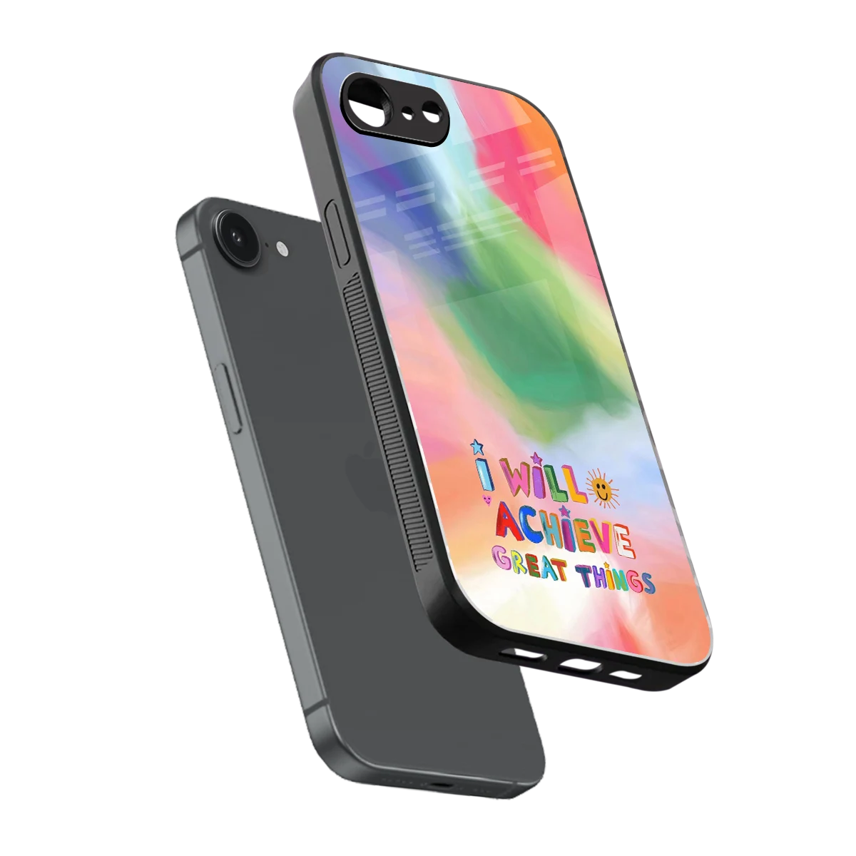 Goal Setter sleek iphone 16e cover with tempered glass back and TPU edges