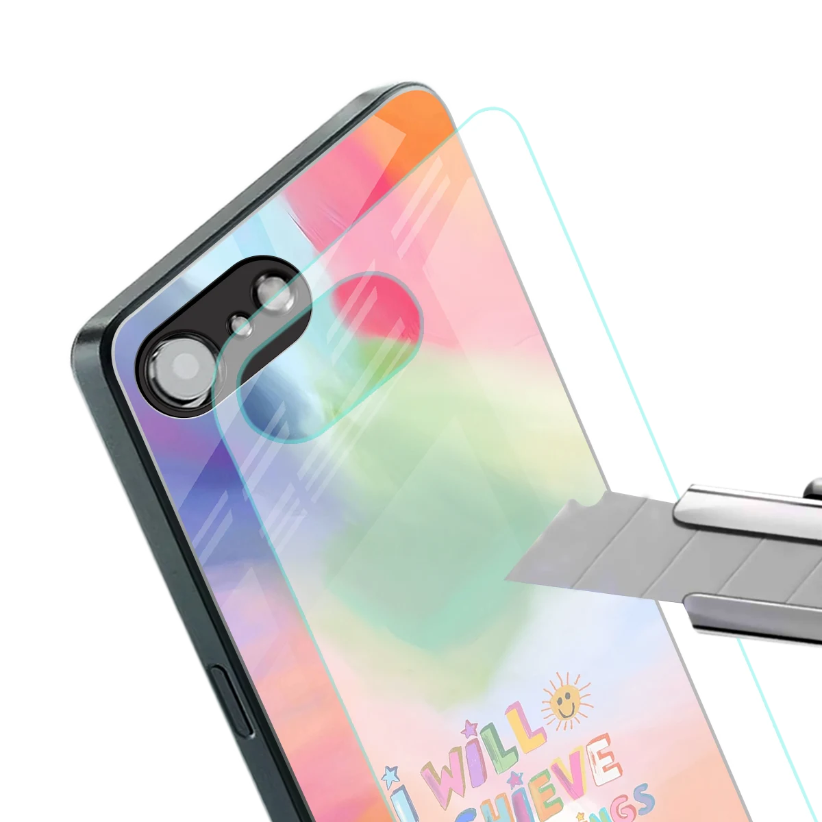 Goal Setter stylish phone case for iphone 16e | glossy glass and slim fit