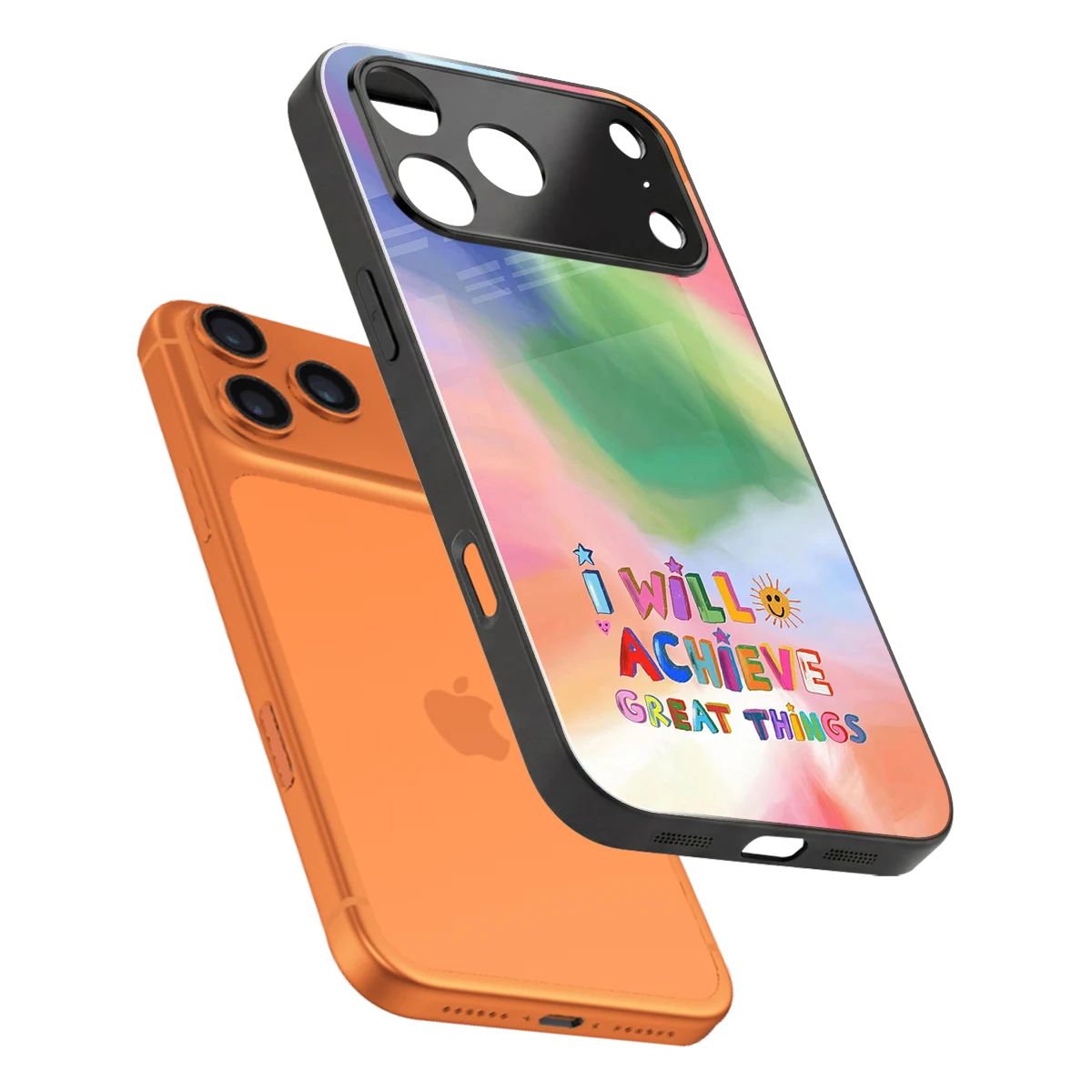 Goal Setter sleek iphone 17 pro cover with tempered glass back and TPU edges