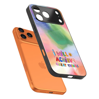 Goal Setter sleek iphone 17 pro cover with tempered glass back and TPU edges