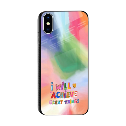 Goal Setter sleek iphone xs cover with tempered glass back and TPU edges