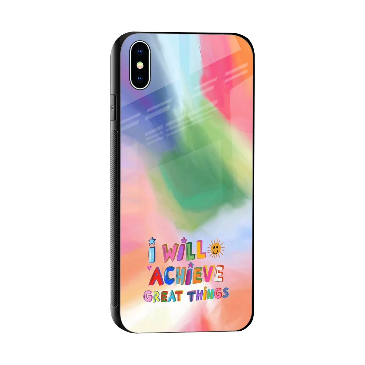 Goal Setter sleek iphone xs max cover with tempered glass back and TPU edges