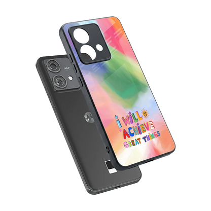 Goal Setter sleek motorola edge 40 neo 5g cover with tempered glass back and TPU edges