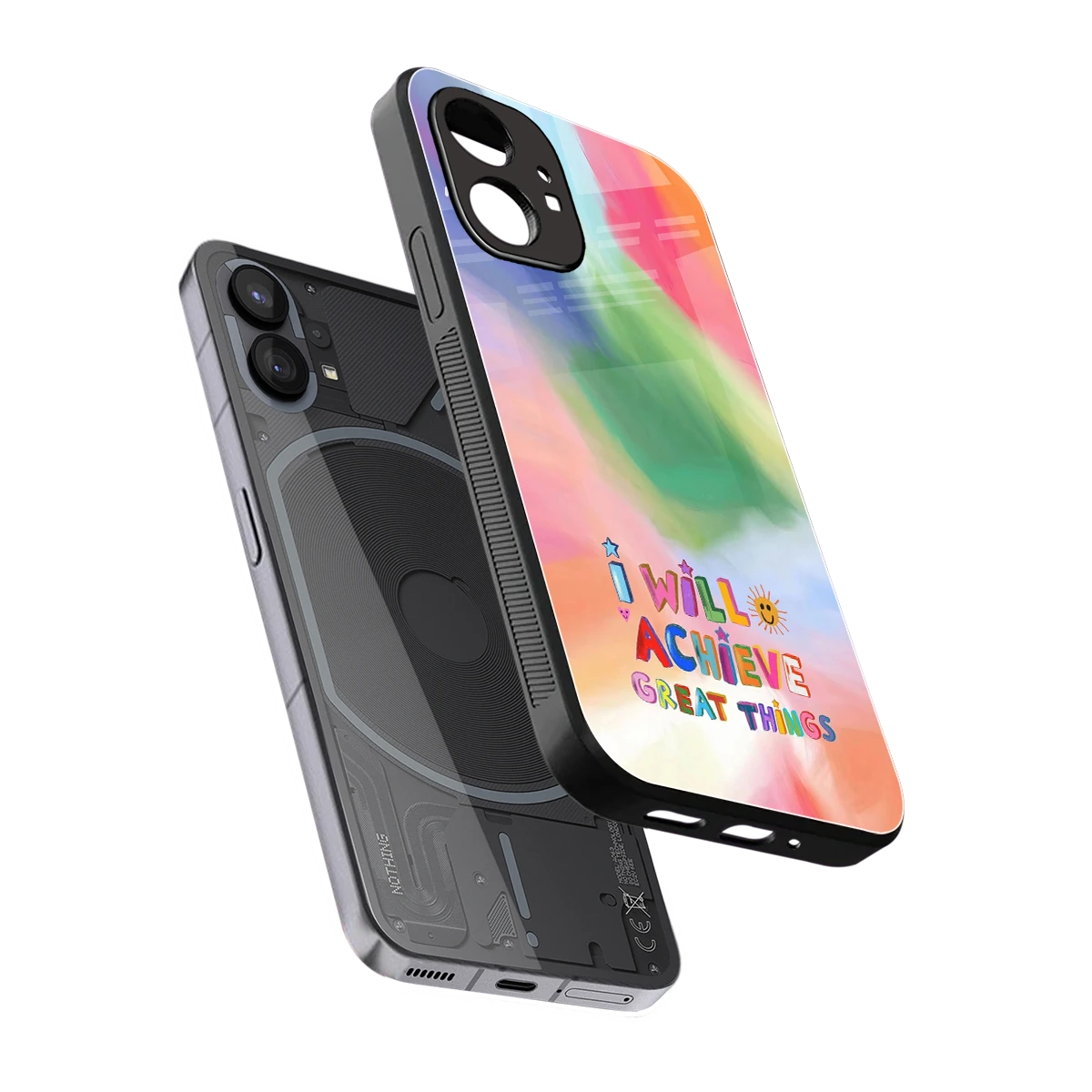 Goal Setter sleek nothing phone 1 cover with tempered glass back and TPU edges