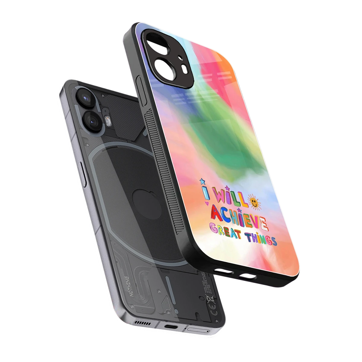 Goal Setter sleek nothing phone 2 cover with tempered glass back and TPU edges