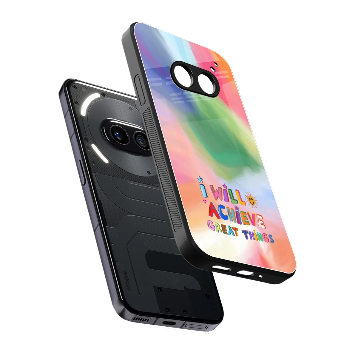 Goal Setter sleek nothing phone 2a cover with tempered glass back and TPU edges