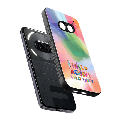 Goal Setter sleek nothing phone 2a cover with tempered glass back and TPU edges
