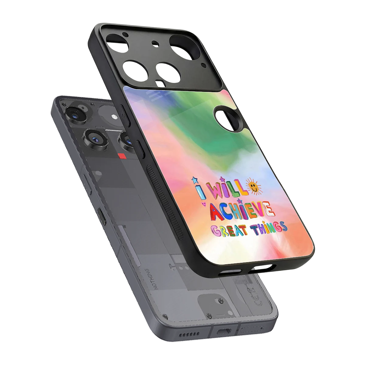 Goal Setter sleek nothing phone 3 cover with tempered glass back and TPU edges
