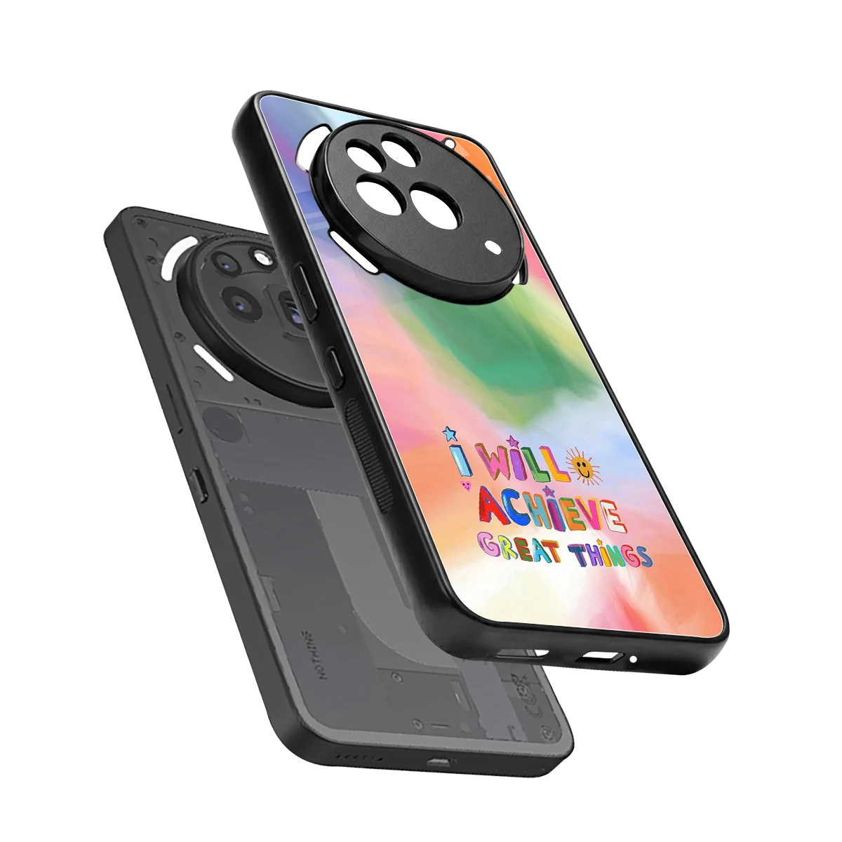 Goal Setter sleek nothing phone 3a pro cover with tempered glass back and TPU edges