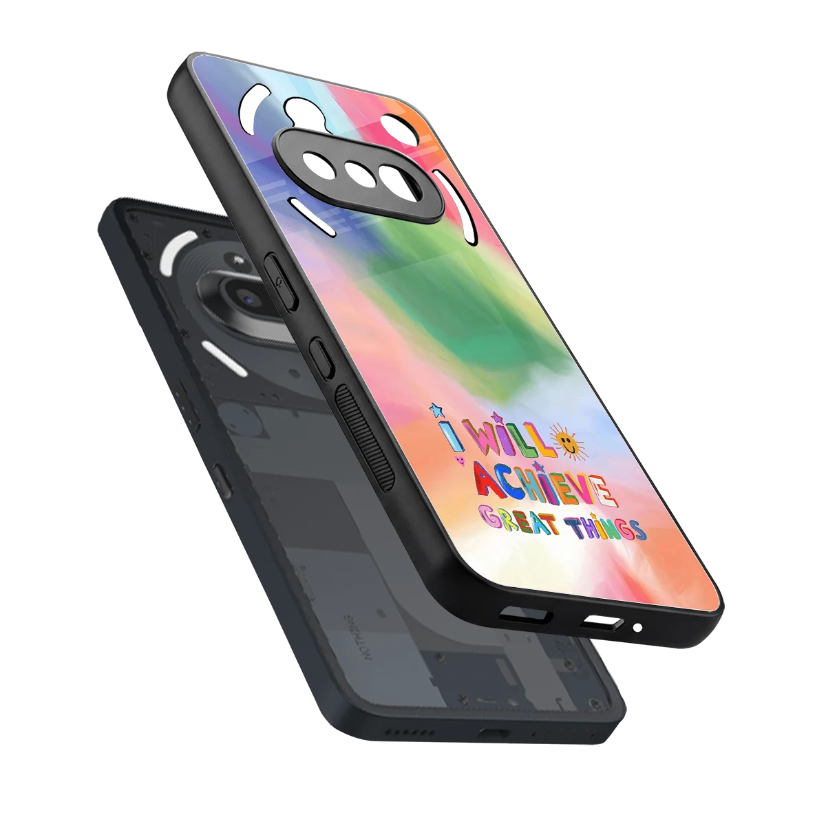 Goal Setter sleek nothing phone 3a cover with tempered glass back and TPU edges
