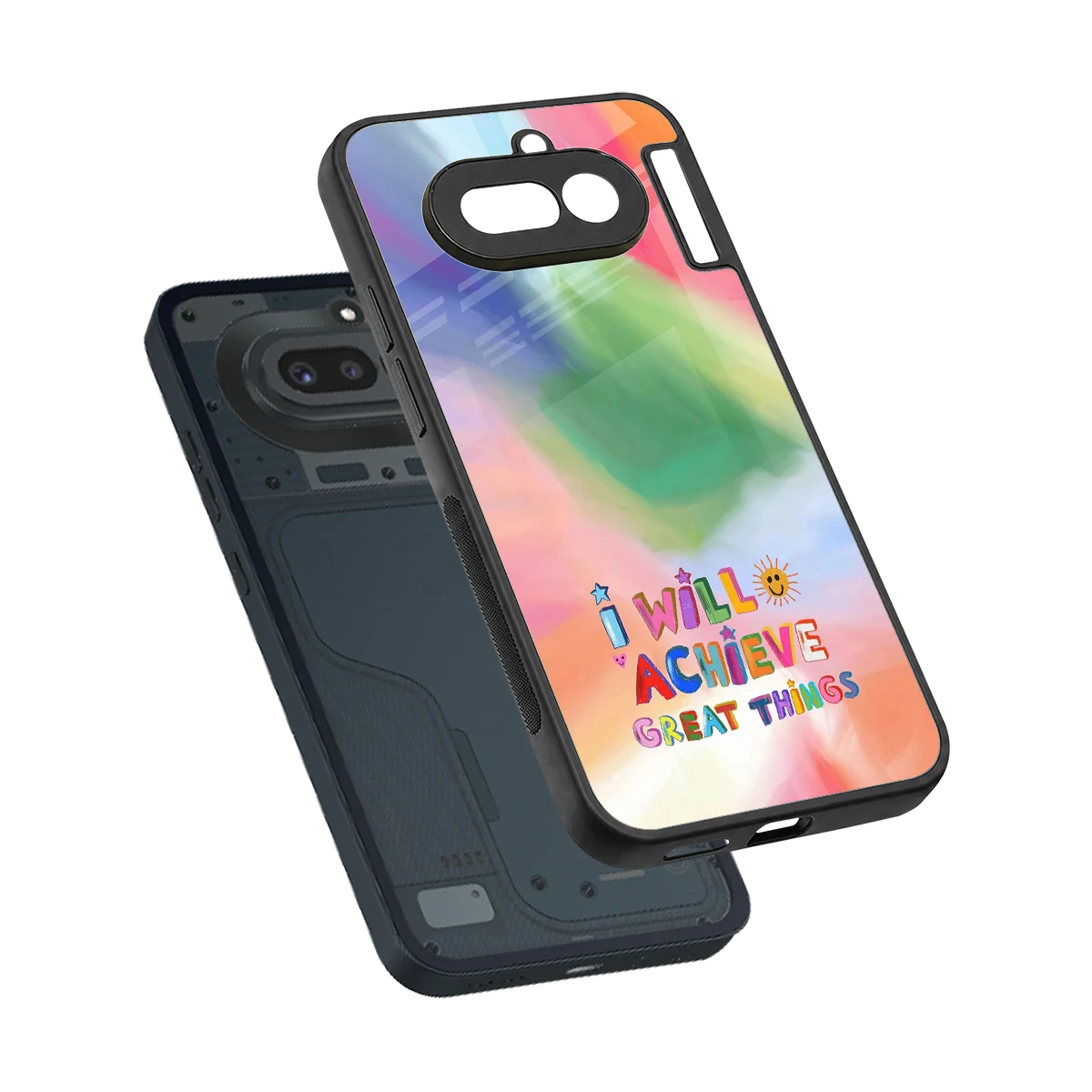 Goal Setter sleek nothing phone 4a cover with tempered glass back and TPU edges