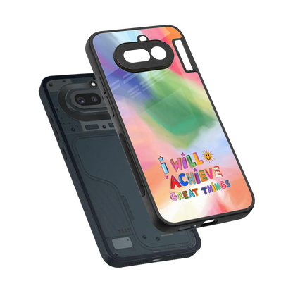 Goal Setter sleek nothing phone 4a cover with tempered glass back and TPU edges