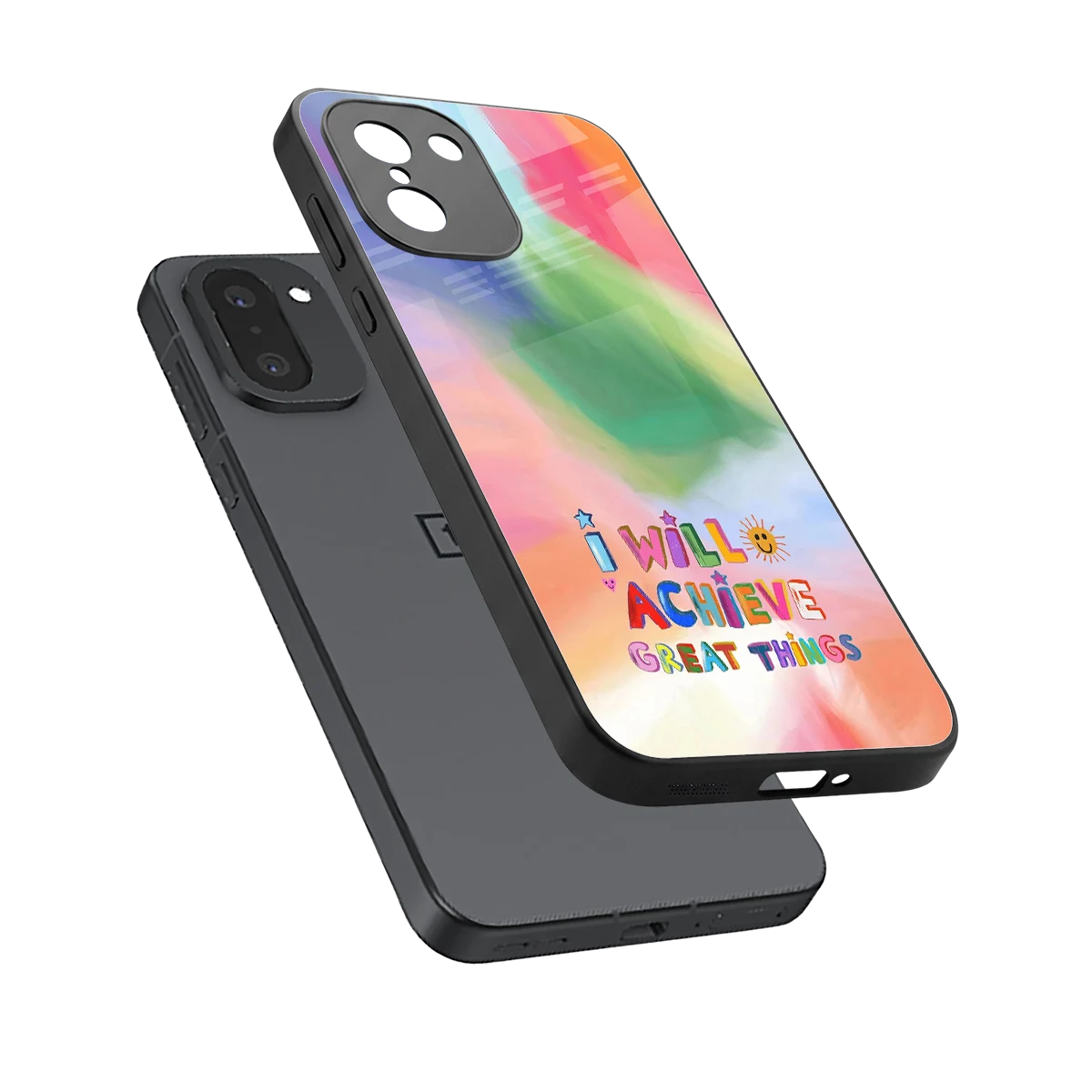 Goal Setter sleek oneplus 15r cover with tempered glass back and TPU edges