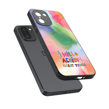 Goal Setter sleek oneplus 15r cover with tempered glass back and TPU edges