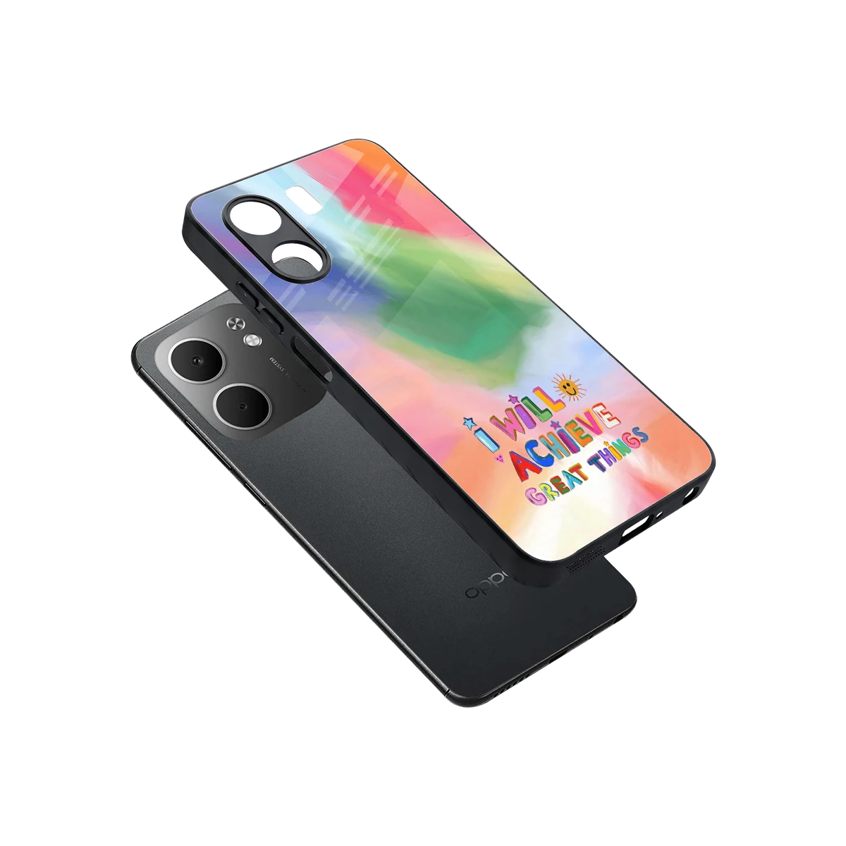 Goal Setter sleek oppo a5x 5g cover with tempered glass back and TPU edges