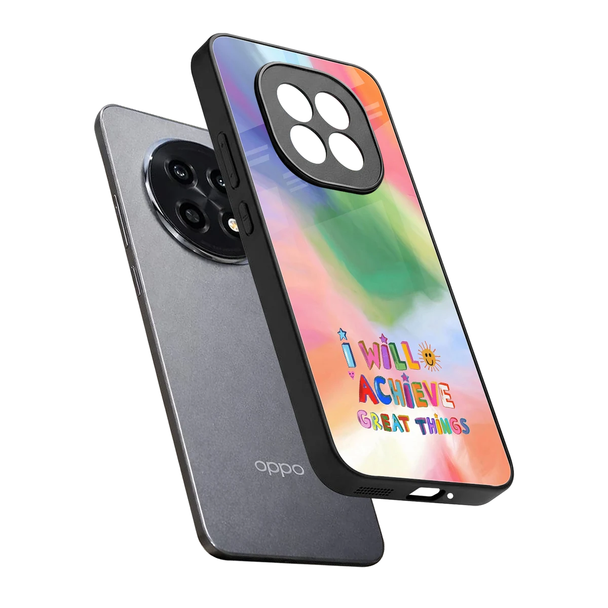 Goal Setter sleek oppo f29 pro 5g cover with tempered glass back and TPU edges